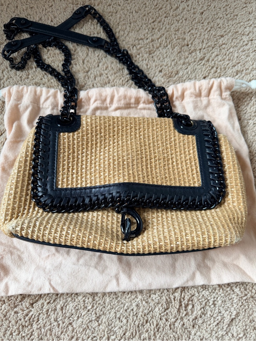 Rebecca Minkoff Edie Crossbody in Natural and Black